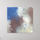 Gray Blue White Abstract Brushstrokes Canvas Afdruk (Voorkant)
