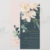 GRAY BLUSH FLORAL BUNCH WATERVERF VRIJGEZELLENFEES KAART (Voorkant / Achterkant)