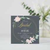 GRAY BLUSH FLORAL LIJST WATERVERF VRIJGEZELLENFEES KAART (Staand voorkant)