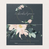 GRAY BLUSH FLORAL WATERVERF WEDDING PLACE KAARTEN (Buitenkant ongevouwen)