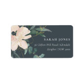 GRAY BLUSH GOLD FLORAL BUNCH WATERVERF ADRES ETIKET (Voorkant)