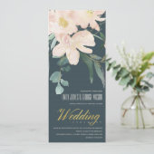 GRAY BLUSH GOLD FLORAL BUNCH WATERVERF WEDING KAART (Staand voorkant)