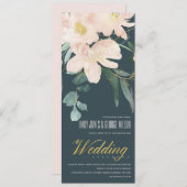 GRAY BLUSH GOLD FLORAL BUNCH WATERVERF WEDING KAART (Voorkant / Achterkant)
