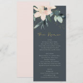 GRAY BLUSH GOLD FLORAL BUNCH WATERVERF WEDING MENU (Voorkant / Achterkant)