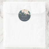 GRAY BLUSH GOLD FLORAL BUNCH WATERVERF WEDING RONDE STICKER (Tas)