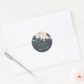 GRAY BLUSH GOLD FLORAL BUNCH WATERVERF WEDING RONDE STICKER (Envelop)