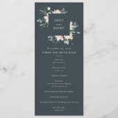 GRAY BLUSH GOLD FLORAL WEDDING CEREMONY PROGRAMMA (Voorkant)