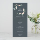 GRAY BLUSH GOLD FLORAL WEDDING CEREMONY PROGRAMMA (Staand voorkant)