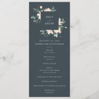 GRAY BLUSH GOLD FLORAL WEDDING CEREMONY PROGRAMMA