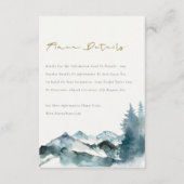 Gray Blush Green Blue Mountain Pine Wedding Detail Informatiekaartje (Voorkant)