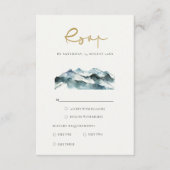 GRAY BLUSH GREEN BLUE MOUNTAINES PINE WEDDING RSVP INFORMATIEKAARTJE (Voorkant)