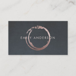 GRAY BLUSH PINK BRUSH STROKE CIRCLE MARK LOGO VISITEKAARTJE