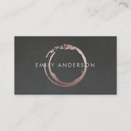 GRAY BLUSH PINK BRUSH STROKE CIRCLE MARK LOGO VISITEKAARTJE