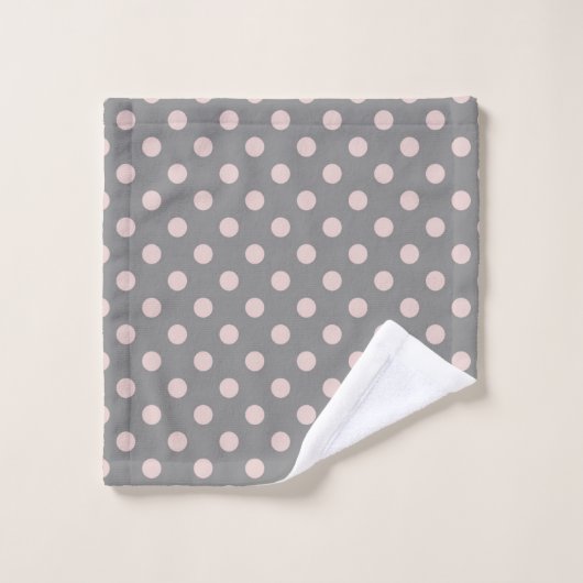 Gray & Blush Pink Dot Modern Bad Handdoek (Wasdoekje)