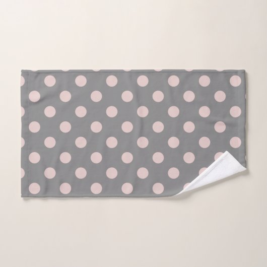 Gray & Blush Pink Dot Modern Bad Handdoek (Handdoek)