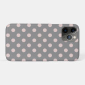 Gray & Blush Pink Dot Modern Case-Mate iPhone Case (Achterkant (horizontaal))