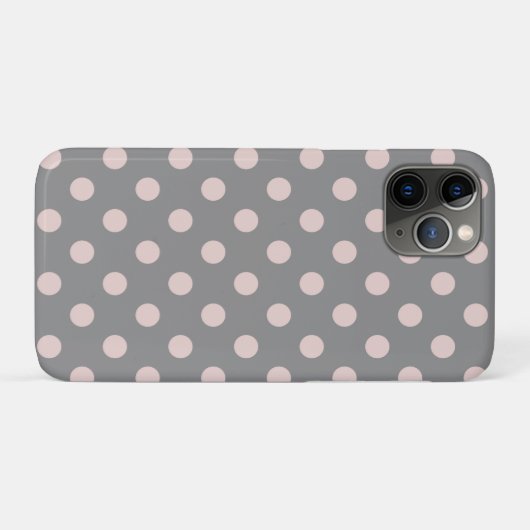 Gray & Blush Pink Dot Modern Case-Mate iPhone Case (Achterkant (horizontaal))