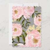 Gray | Blush Pink Peonies Bruids Tea Party Kaart (Achterkant)