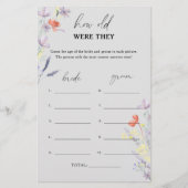 Gray Boho Floral Hoe oud waren ze in het bruidsspe (Voorkant)