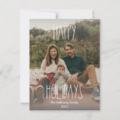 Gray Boho Polka Dot Gradiënt Volledige foto Feestdagenkaart (Voorkant)