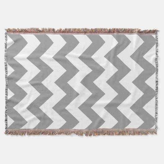 Gray Bold Chevron Deken (Voorkant)