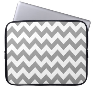 Gray Bold Chevron Laptop Sleeve