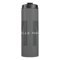 Gray Bold Monogram Modern Minimalist Name Initiale