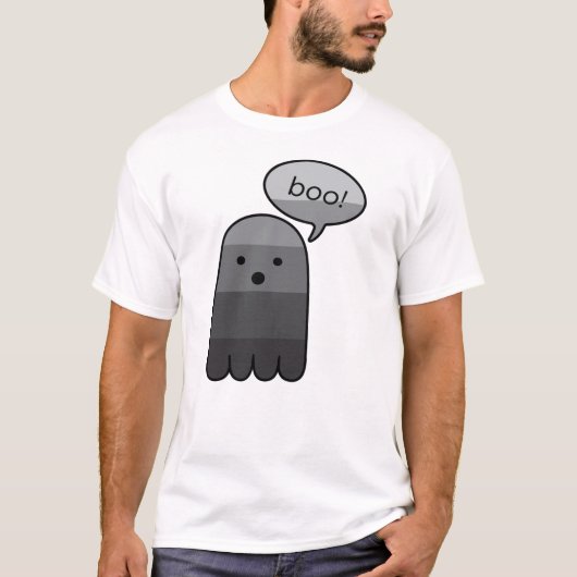 Gray Boo Boo Ghost Halloween T-shirt (Voorkant)