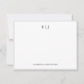 Gray Border Couple Monogram Initialen op maat Notitiekaartje (Voorkant)