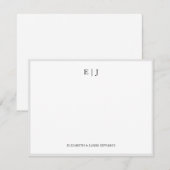 Gray Border Couple Monogram Initialen op maat Notitiekaartje (Voorkant / Achterkant)