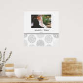 Gray Bouquet Weddenschap Foto Collage Framed Wall  Poster (Keuken)