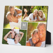 Gray Box Timeless Monogram Weduwfoto Easel Fotoplaat (Zijkant)