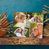 Gray Box Timeless Monogram Weduwfoto Easel Fotoplaat (Zijkant)