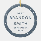 Gray Boy Angel Wings Baby verliest herdenkingskers Keramisch Ornament (Achterkant)