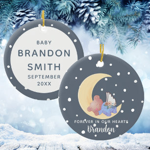 Gray Boy Angel Wings Baby verliest herdenkingskers Keramisch Ornament