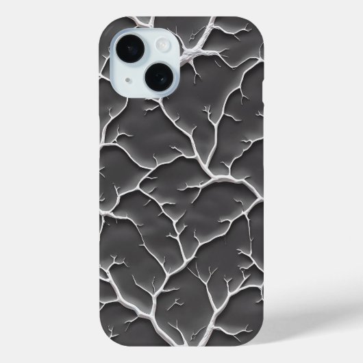 Gray Branch Texture iPhone Case Minimal Style (Achterkant)