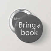 Gray Breng een boek-Joke Ronde Button 5,7 Cm (Voorkant /achterkant)