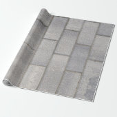 Gray Brick Cement Sidewalk Cadeaupapier (Uitgerold)