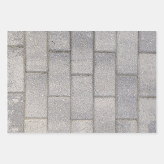 Gray Brick Cement Sidewalk Inpakpapier Vel (Voorkant 2)