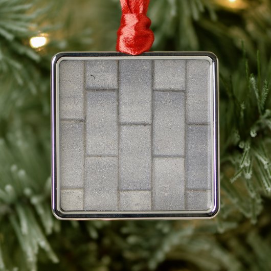 Gray Brick Cement Sidewalk Metalen Ornament (Boom)