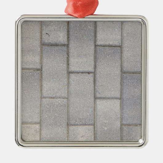 Gray Brick Cement Sidewalk Metalen Ornament (Voorkant)