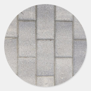 Gray Brick Cement Sidewalk Ronde Sticker