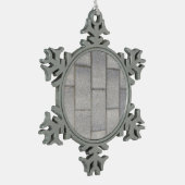 Gray Brick Cement Sidewalk Tin Sneeuwvlok Ornament (Links)