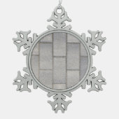 Gray Brick Cement Sidewalk Tin Sneeuwvlok Ornament (Voorkant)