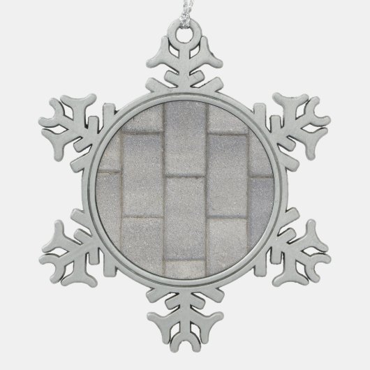 Gray Brick Cement Sidewalk Tin Sneeuwvlok Ornament (Voorkant)