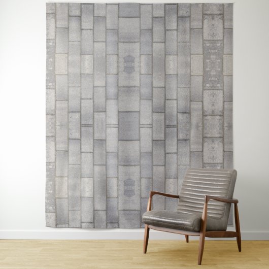 Gray Brick Cement Sidewalk Wandkleed (In situ)