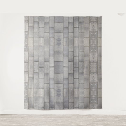 Gray Brick Cement Sidewalk Wandkleed (Voorkant)