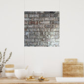 Gray Brick Wall Grunge Bricks Background Texture Poster (Keuken)