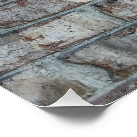 Gray Brick Wall Grunge Bricks Background Texture Poster (Hoek)