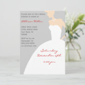 Gray Bridal Shower Invitation Kaart (Staand voorkant)